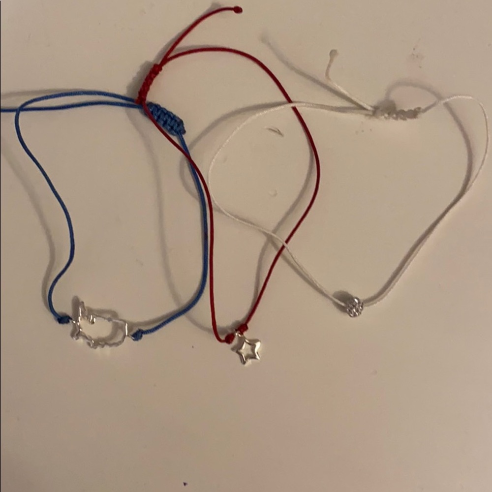 USA set of three anklet/bracelets